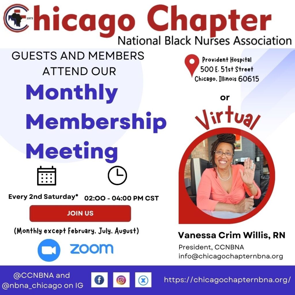 Chicago Chapter Monthly Membership Meeting Flyer